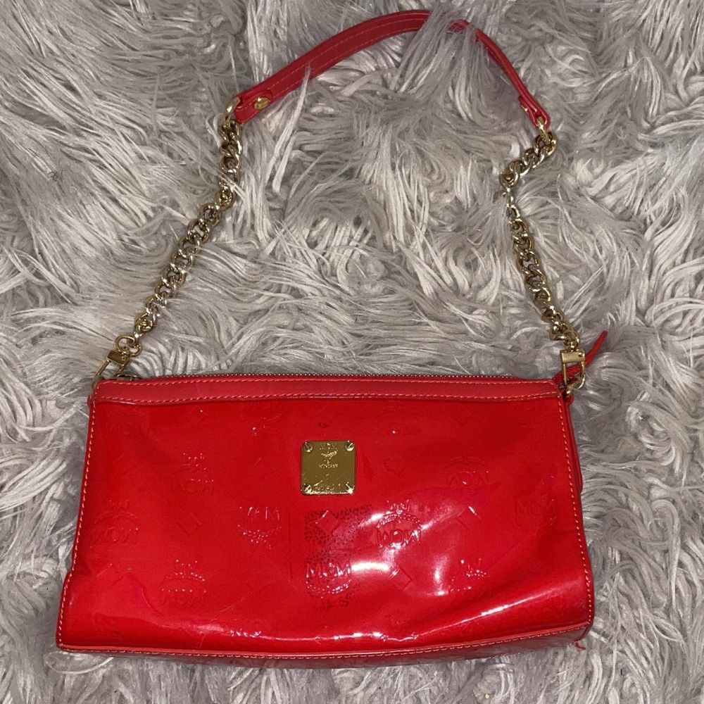 Red MCM Shoulder Bag